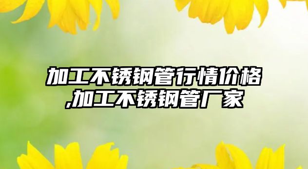 加工不銹鋼管行情價(jià)格,加工不銹鋼管廠家