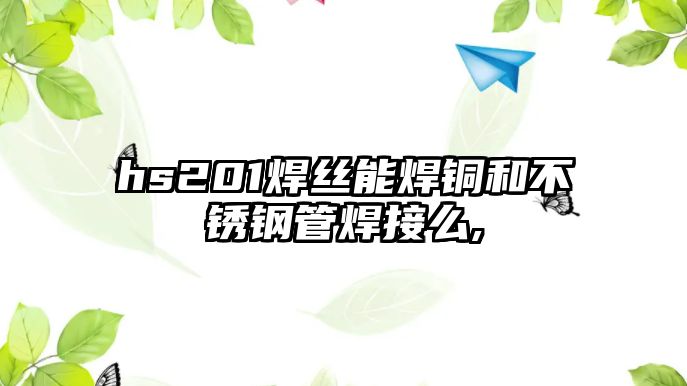 hs201焊絲能焊銅和不銹鋼管焊接么,